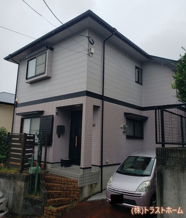 福岡市東区M様邸外壁塗装工事の様子｜福岡で塗装ならトラストホーム