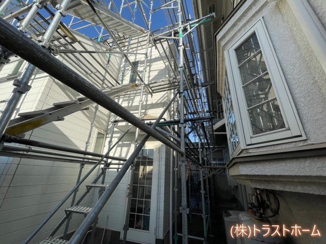 一戸建て住宅塗り替え工事塗料と養生｜福岡で塗装ならトラストホーム