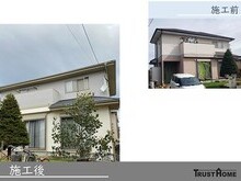 戸建て住宅ツートンカラー外壁塗装の画像