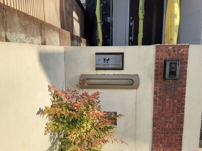 【福岡市西区】門壁塗り替えで玄関まわりを美しくの施工前画像