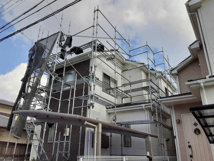 【福岡市西区】２色使いの外壁塗装で理想の住まいへの施工前画像